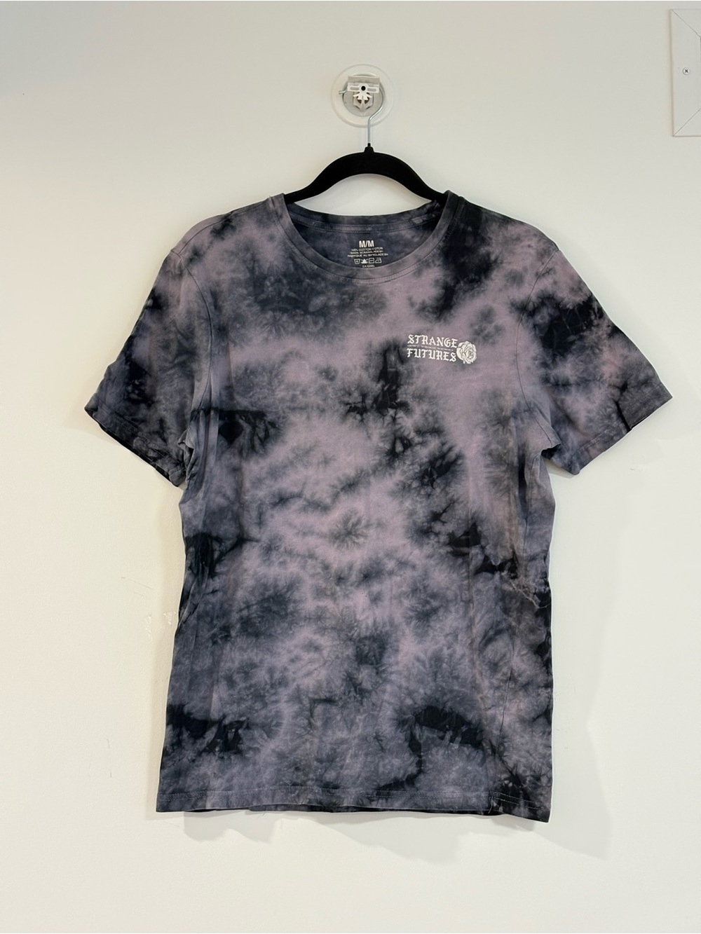 Men’s Tie-Dye Crew Neck T-Shirt - Black & Lilac